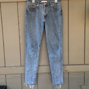 🍁 SALE 🍁 High-Waist Raw Hem Skinny Jeans